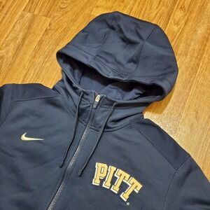 Nike Pittsburgh Panthers Hoodie Jacket Men Large Blue Therma-Fit Full Zip